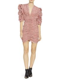 ISABEL MARANT - ANDORA SILK RUCHED MINI DRESS at Saks Fifth Avenue